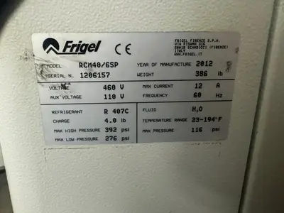 Used 2012 FRIGEL RCM40/6 SP Temperature Controls Massachusetts US | Absolute Machinery #1349132
