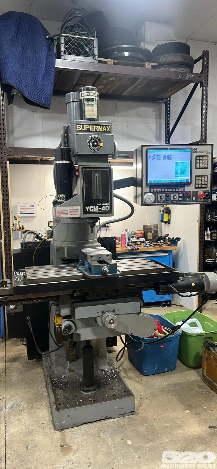 Used Supermax YCM-40 CNC Mill with Conversational Milltronics CNC Control