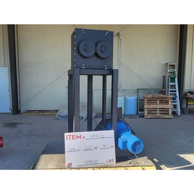 Used 15HP Twin Roll Slow Speed High Shear Shredder 10"dia. X 20"W [PARTS]