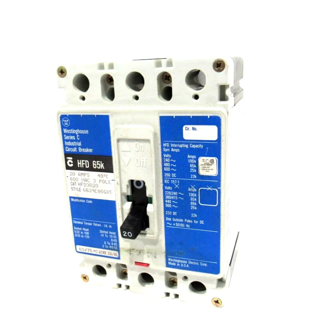 NEW WESTINGHOUSE HFD3020 CIRCUIT BREAKER 3 POLE 20A