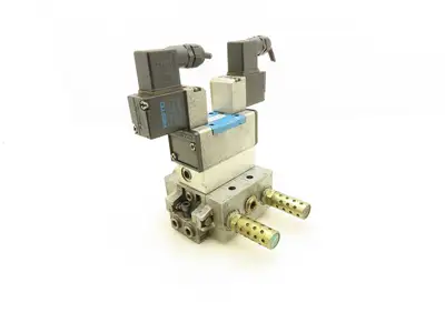 Festo JMVH-5/2-D-1-C Pneumatic Solenoid Valve Manifold Assembly 24VDC 3/8" NPT