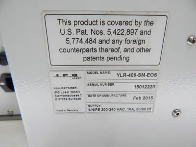 Used IPG  LASER YLR-400-SM-EOS Parts Texas US | Aucto #1307148