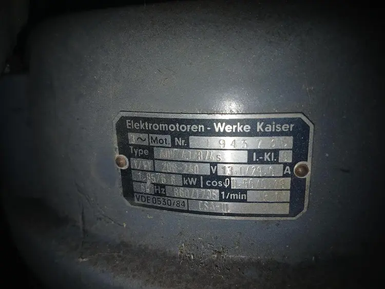 Used ELEKTROMOTOREN‑WERKE KAISER (GERMANY) ADY 2/3 R/S I.-KL. M A.C. Motors Tennessee US | BAKE Marketing #897555