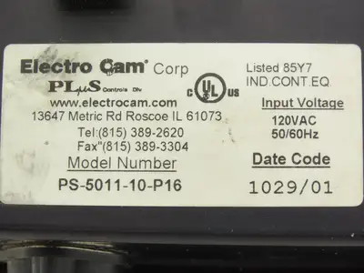 Electro Cam Plus PS-5011-10-P16 Programmable Limit Switch Plus 5000 Series