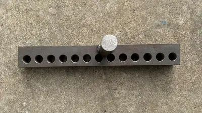 Metal  Spinning Tool Rest w/1" Post ~ Face is 15" x 2" w/ 3/4" Holes (5810)