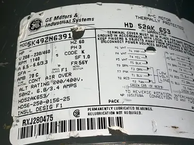 Used GENERAL ELECTRIC 5K49ZN6391 Motors (misc) Ohio US | HGR 24 #1556811