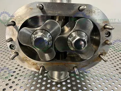 USED WAUKESHA CHERRY BURRELL/ SPX 018UL ROTARY LOBE PUMP W/ STAINLESS 1.5 HP MOTOR