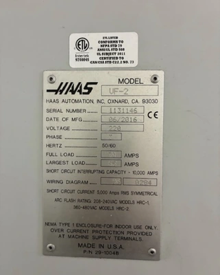2016 HAAS VF-2 Vertical Machining Centers | Bayou Machinery (2)