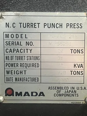 USED 2000 AMADA VIPROS 255