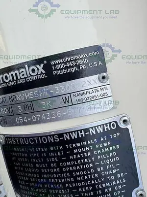 USED CHROMALOX NWHSSMT-3305E2XX CIRCULATION HEATER W/ EMTS-3305E2C35 ELEMENT 480V