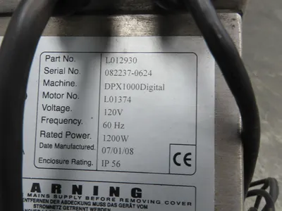 Domino DPX 1000 Digital Laser Fume Extractor System Stainless Unit L012930