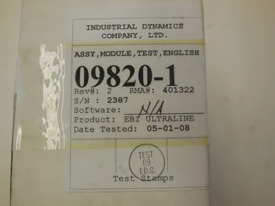 INDUSTRIAL DYNAMICS 09820-1 ASSY. MODULE 098201