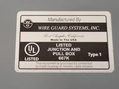 667K Junction And Pull Box  20"x20"x6"