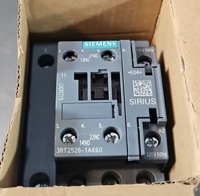 Siemens 3RT25261AK60 4Pole Contactor 25A 11kW 120Vdc Coil (BIN424)