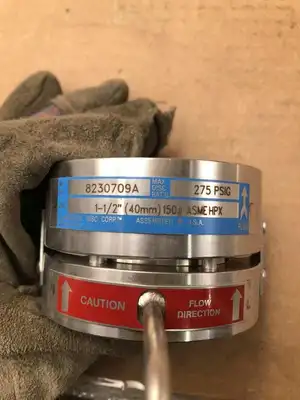 Continental Disc Corp. 8230709A 1-1/2″ Rupture Disc Holder 275PSIG 150# -NIB