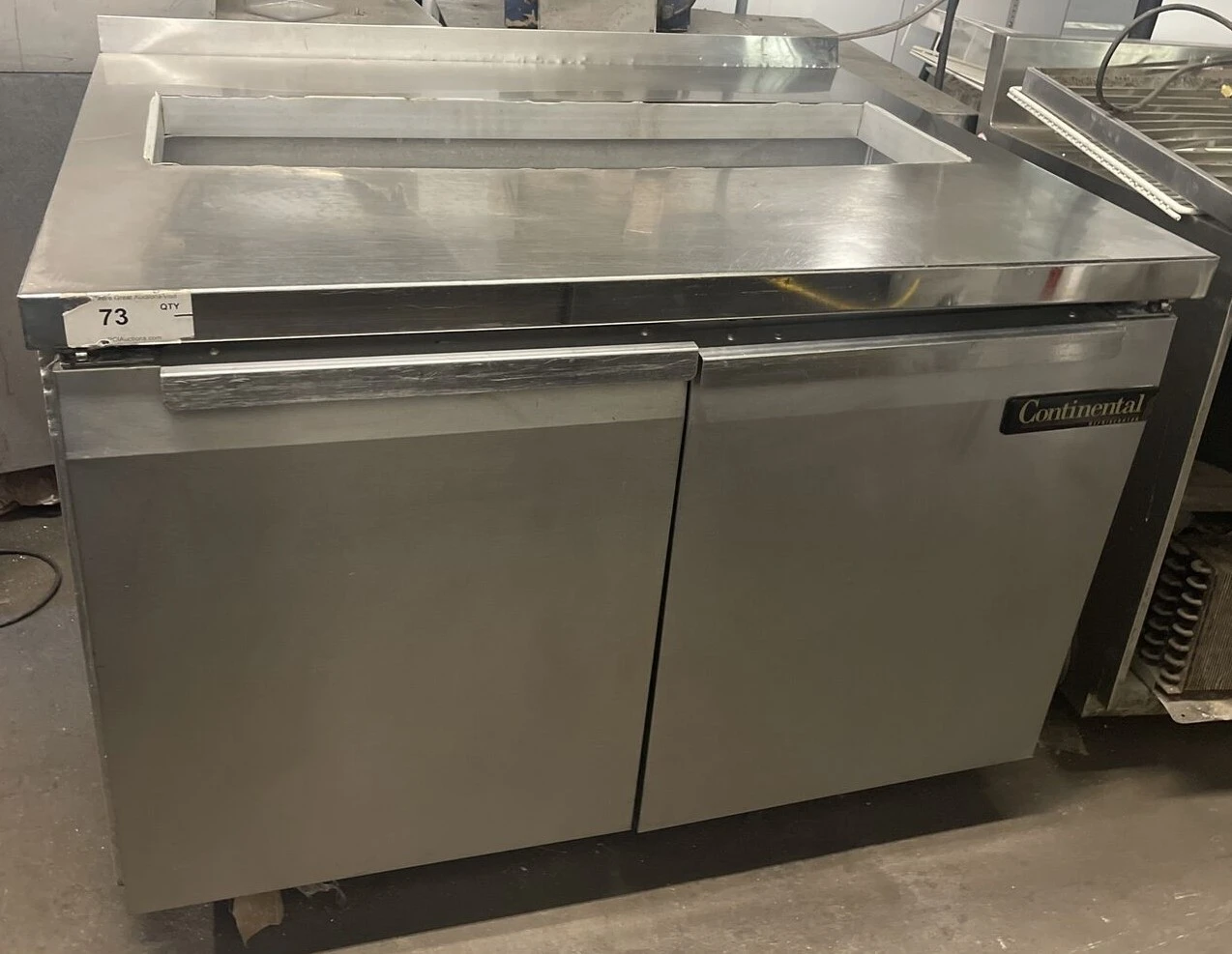 174-0094 Continental SW48 48” Self Contained Pan Rail Prep Table Cooler