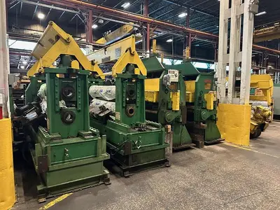 72” x .500” TWO (2) PRO-ECO SLITTER HEADS WITH PINCH ROLLS, SIDE GUIDES & FEED-UP DRIVE