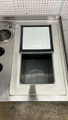Used Delfield Used 30" x 32" Ice Cream Dipping Cabinet with Delfield N225P 6 Gallon Freezer - 115V - RL Ice Cream Equipment Illinois US | Falcon Restaurant Supply #1373543