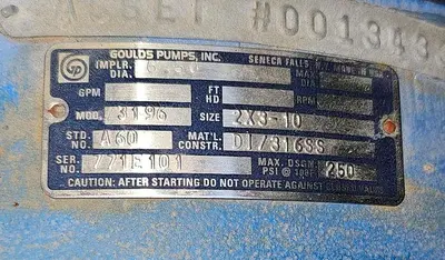 USED 1987 GOULDS 3196