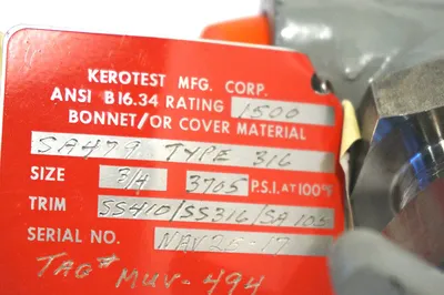 NEW KEROTEST SA-479 TYPE 316 3/4'' VALVE SA479