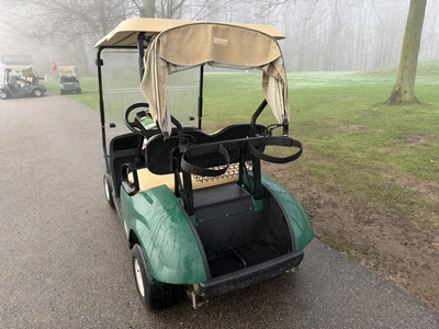 (1) 2017 E-Z-Go golf cart with a Kawasaki gas engine, model 625111G01, includes canopy, ball cover, ...