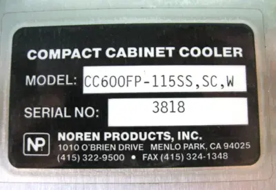 USED Noren Products CC600FP-115SS,SC,W