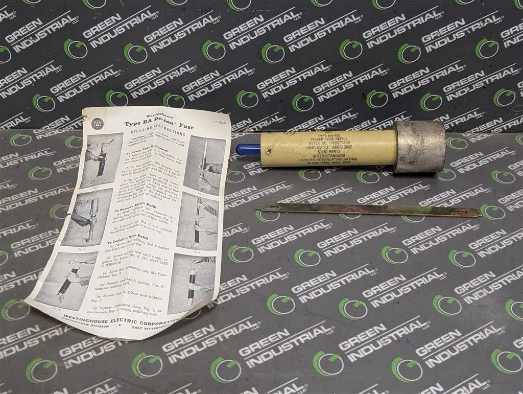 300E Amp Westinghouse BA-400 Power Fuse Refill 116D977A18 Surplus