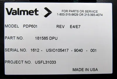 USED VALMET METSO PDP601 PROCESSING UNIT 181585-DPU