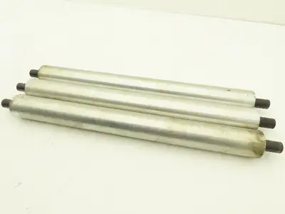 Aluminum Idler Conveyor Roller 1.9" Dia 49mm 18-7/8" Face 21-5/8"OAL  Lot of 3