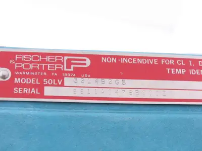 Fischer Porter 50LV3214B2GB Magnetic Flowmeter Signal Converter 120V Size 150mm