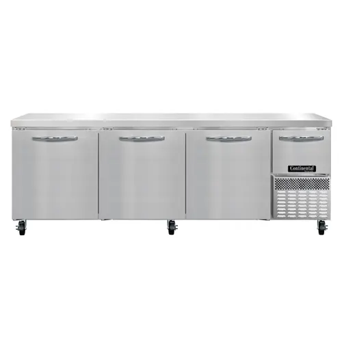Continental RA93N 93" Worktop Refrigerator W/ (4) Sections, 115v