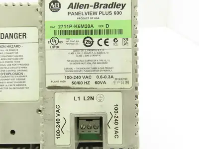 Allen Bradley 2711P-K6M20A PanelView Plus 600 Graphic Terminal 6" Series D-READ