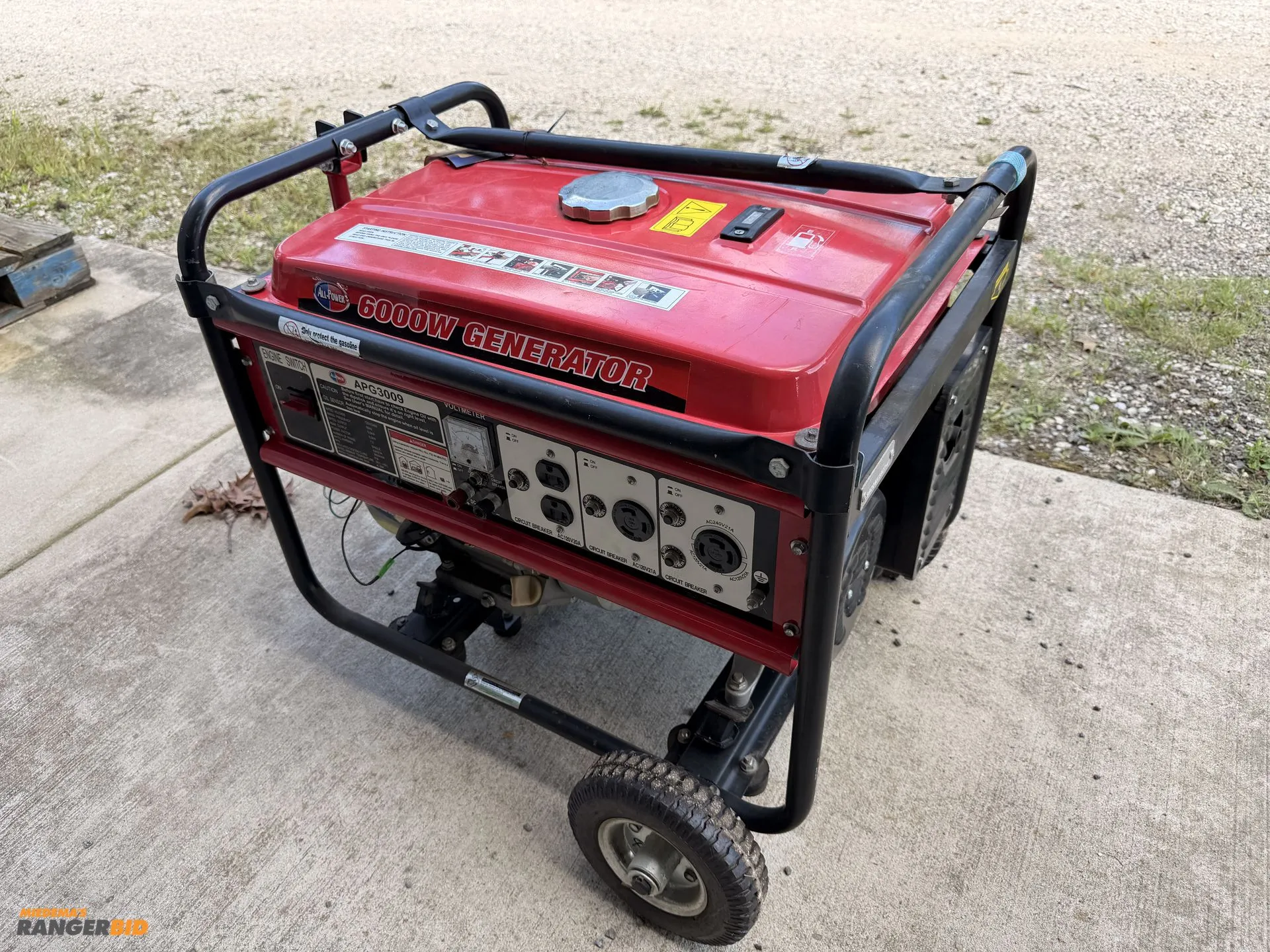 Used ALL POWER APG3009 6000W GENERATOR Portable Generators Michigan US | Miedema Asset Management Group #1395899