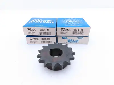 Martin 50BS15 1-1/8 #50 Roller Chain Sprocket 15-Tooth 1-1/8" Bore  Lot of 4