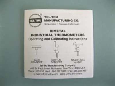 NEW 1/2" NPT Tel-Tru 0-200F° Adjustable Angle Thermometer 5" Dial 9" Stem A7