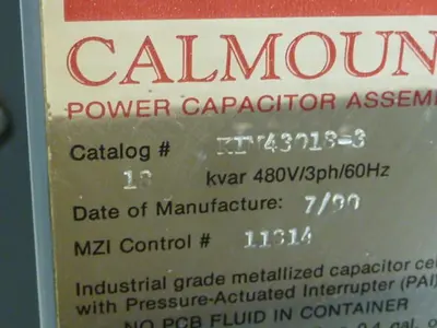 Used CALMOUNT KIM43018-3 Capacitors Michigan US | Ideal Machinery #1275165