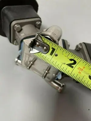 USED 2 ITT SHEROTEC 3-WAY STAINLESS STEEL VALVES W/  POSITION MONITOR & 3/4" SANITARY