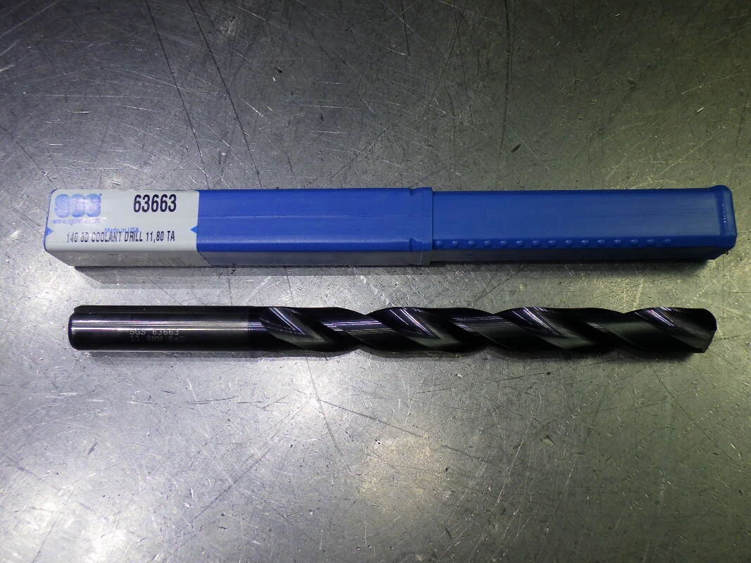 SGS 11.8mm Coolant Thru 8xD Carbide Drill 12mm Shank 63663 (LOC3560)