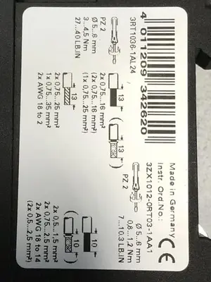 USED SIEMENS 3RT1036-1AL24