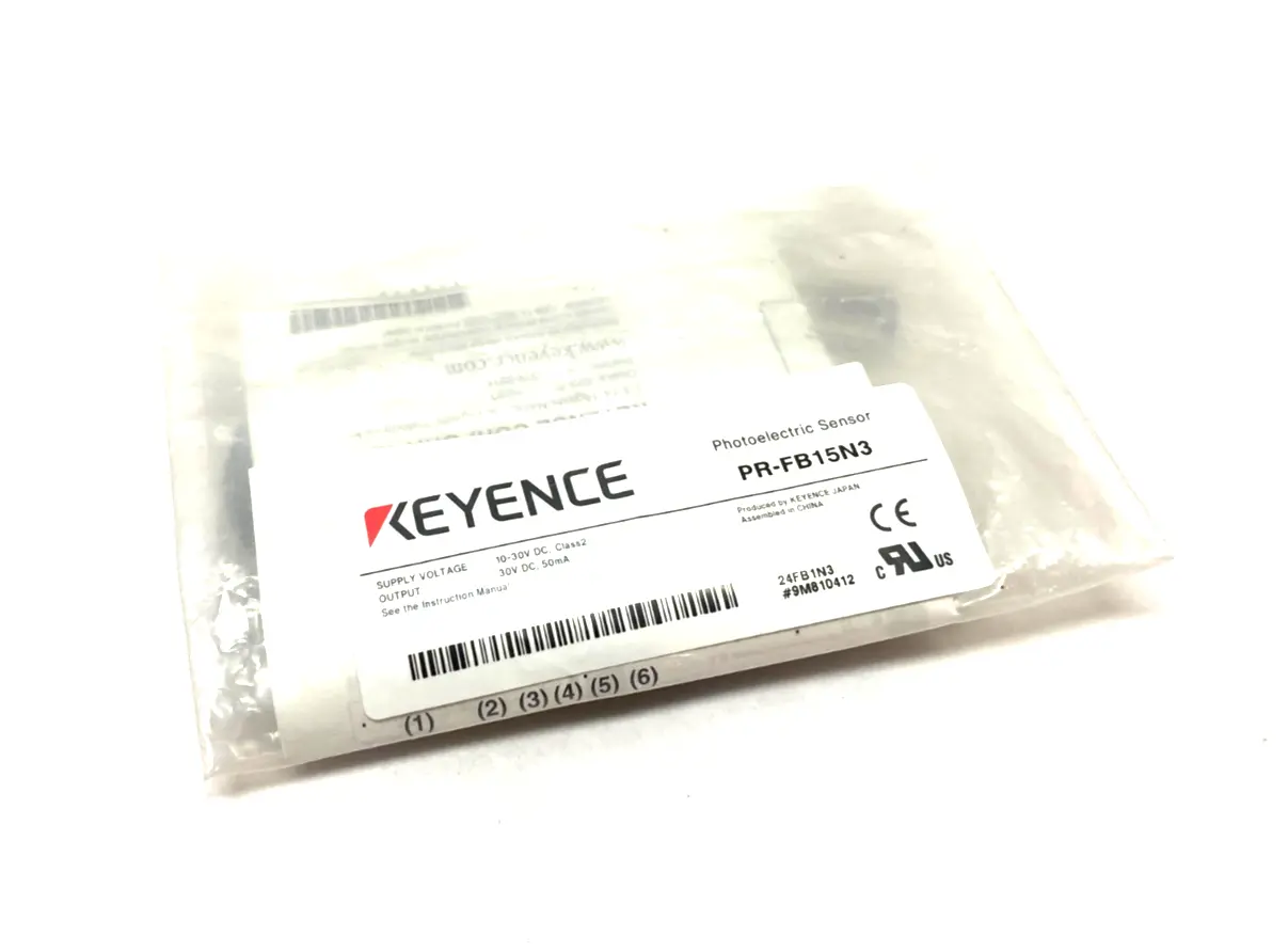 PR-FB15N3 | Keyence  Self-Contained Flat, Reflective Photoelectric Sensor - New