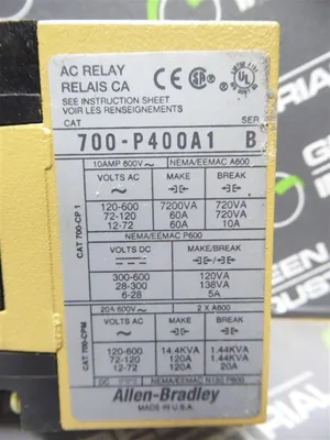 Allen Bradley 700-P400A1 AC Relay Series C Used