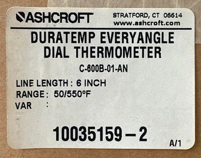 NEW ASHCROFT C-600B-01-AN
