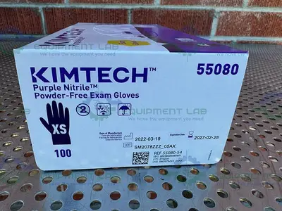 NEW BOX OF 10 - KIMBERLY CLARK 55080 NITRILE EXAM GLOVES, PURPLE, X-SMALL, 100/BX