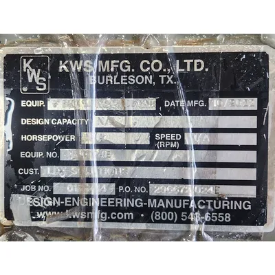 Used KWS Manufacturing 9" Rack and Pinion Slide Gate Roller Maintenance Valve