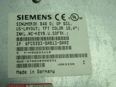 Siemens 6FC5203-0AB13-0AA2 Sinumerik Operator Panel Version C
