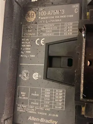 Used ALLEN-BRADLEY 100-A75N*3 Miscellaneous Equipment (Electrical & Power) | Surplus Asset Holdings #1196795
