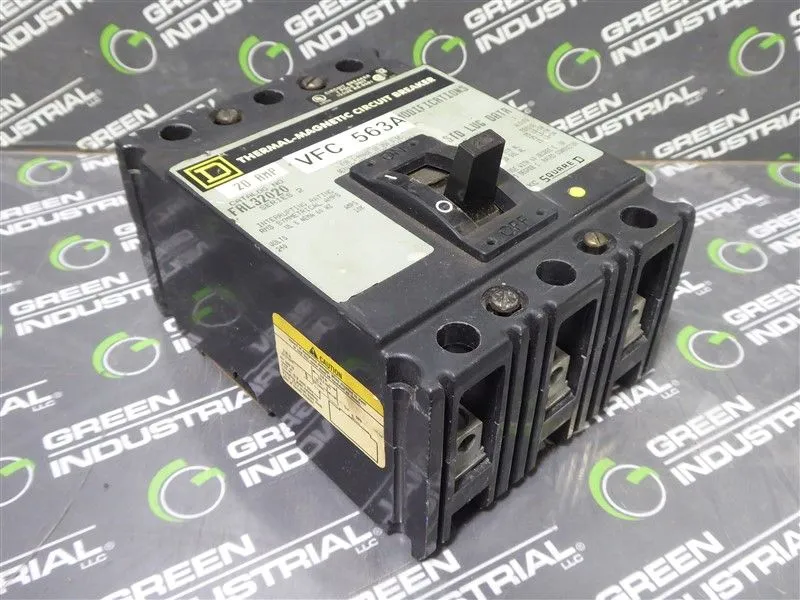 Square D FAL32020 Circuit Breaker 20 Amps 240VAC Series 2 Used