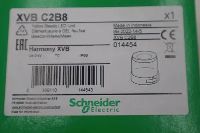 SCHNEIDER ELECTRIC XVB C2B8, ILLUMINATED YELLOW LENS, NEW STOCK K-3416
