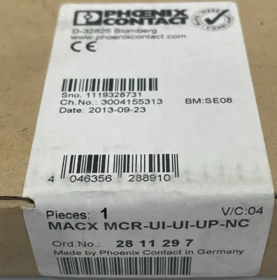 NEW PHOENIX CONTACT MACX MCR-UI-UI-UP-NC AMPLIFIER 28 11 29 7 MACX MCRUIUIUPNC