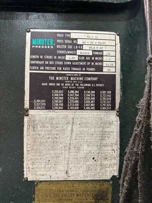 MINSTER B1-22 Gap Frame Single Crank Press | Kempler Industries (2)